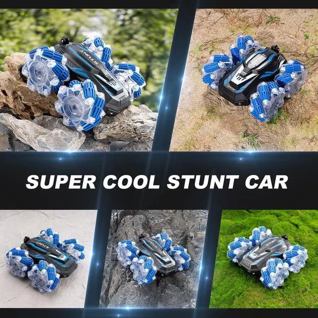 Alt view image 3 of 6 - 2.4GHz 4WD Gesture Sensing RC Stunt Car, Double-Sided 360° Flips Remote Control Cars,Best Birthday Gifts for Kids,Gesture RC Car Remote Control Transformed Vehicle for Boys Age6-12 yr