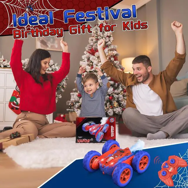 Alt view image 7 of 7 - Spider Remote Control Cars for Kids,Double Sided 360° Flips Rotating 4WD Off Road Racing RC Car, RC Stunt Car Toys for Girls Boys Age 4 5 6 7 8 9 10,Perfect Kids Toys Gifts on Birthday (Red)