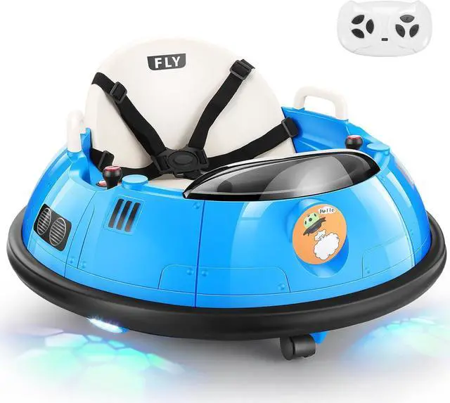 Main image of Hikole Baby Electric Bumper Car with Parent Remote, 12V Toddler Ride on Bumper Cars for Boys Girls 3-5, 5-Point Harness, Flashing LED Lights, 360 Degree Spin, Kids Bumper Car Ages 1-3, Blue