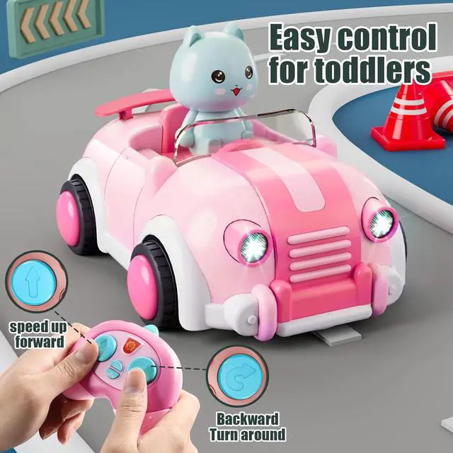 Alt view image 3 of 7 - Girls Toys Age 3+,Remote Control Cars for Kids,with 3 Cartoon Dolls, RC Car with Music and Lights,Gifts for 3+ Year Olds Boys Girls