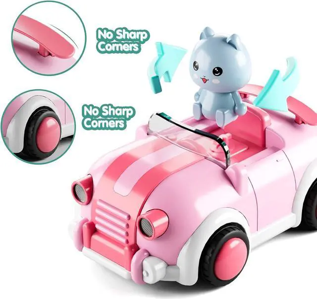 Alt view image 7 of 7 - Girls Toys Age 3+,Remote Control Cars for Kids,with 3 Cartoon Dolls, RC Car with Music and Lights,Gifts for 3+ Year Olds Boys Girls