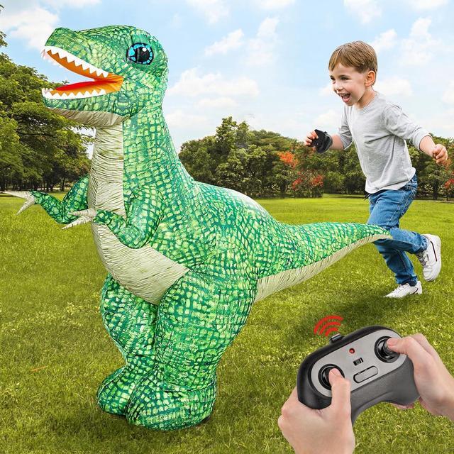 Main image of 2.4GHZ Remote Control Inflatable Dinosaur Toy for Kids,Realistic Electric Toy Dinosaur with 360°Rotation,Forward & Backward,Rechargeable Walking Dinosaur Toy for Boys Kids Age 6-8 8-12 Birthday Gifts