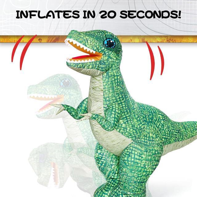Alt view image 3 of 7 - 2.4GHZ Remote Control Inflatable Dinosaur Toy for Kids,Realistic Electric Toy Dinosaur with 360°Rotation,Forward & Backward,Rechargeable Walking Dinosaur Toy for Boys Kids Age 6-8 8-12 Birthday Gifts