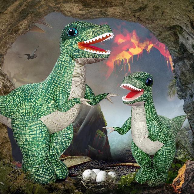 Alt view image 6 of 7 - 2.4GHZ Remote Control Inflatable Dinosaur Toy for Kids,Realistic Electric Toy Dinosaur with 360°Rotation,Forward & Backward,Rechargeable Walking Dinosaur Toy for Boys Kids Age 6-8 8-12 Birthday Gifts