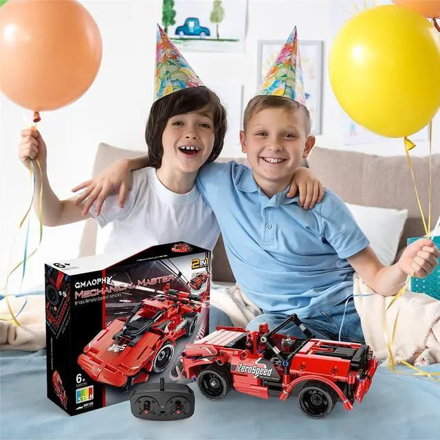 Alt view image 5 of 6 - STEM Toy Building Toys Gifts for Age 5, 6, 7, 8, 9, 10, 11, 12 Years Old Kids Boys Girls, 2 in 1 Remote Control Racing Car Building Blocks, 351 Pcs DIY Building Kits, Engineering Construction Toy