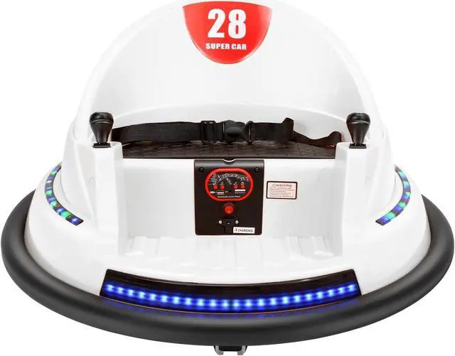 Alt view image 2 of 6 - Kids Race Toy 6V Electric Ride On Bumper Car Vehicle Remote Control 360 Spin DIY Numbers 00-99 ASTM-Certified Dark White