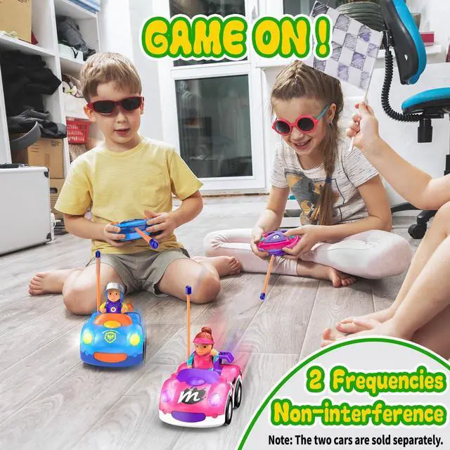 Alt view image 7 of 7 - Remote Control Car for Toddlers, RC Police Car Toys for 2 3 4 5 Year Old Boy, Radio Controlled Car Ages 2-4 with Lights & Music, First Birthday Gifts for Boys Girls (Blue)