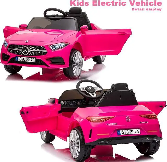 Alt view image 3 of 7 - Kids Electric Cars for Toddler Ride On with Parent Remote Control Vehicles for Girl and Boy Ride in 12V Battery Power 4 Wheels Mercedes Benz Big Toys Baby Toddler Car Music Light 3 Speed(Pink)