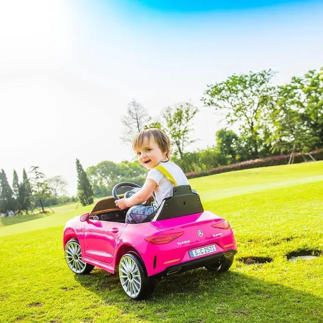 Alt view image 6 of 7 - Kids Electric Cars for Toddler Ride On with Parent Remote Control Vehicles for Girl and Boy Ride in 12V Battery Power 4 Wheels Mercedes Benz Big Toys Baby Toddler Car Music Light 3 Speed(Pink)