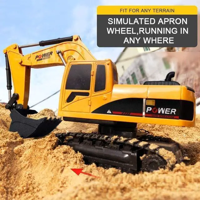 Alt view image 3 of 6 - Remote Control Excavator,Toy Digger Remote Control Digger Excavator Toys,Engineering Sand Digger Construction Vehicle Toy RC Excavator Toy Cars for Kids