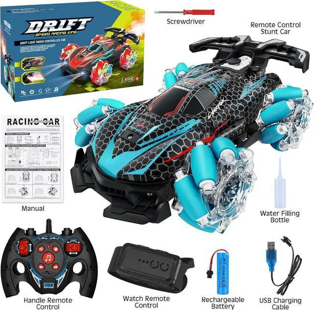 Alt view image 5 of 7 - 66RC Stunt Car, Gesture Sensing RC Car for Boys Girls, 2.4GHz 4WD Remote Control Car with 360° Rotating, Lights, Music & Spray, 2 Control Mode Toy Cars for Kids Birthday Gifts