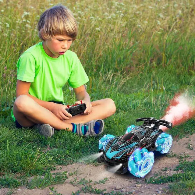 Alt view image 7 of 7 - 66RC Stunt Car, Gesture Sensing RC Car for Boys Girls, 2.4GHz 4WD Remote Control Car with 360° Rotating, Lights, Music & Spray, 2 Control Mode Toy Cars for Kids Birthday Gifts