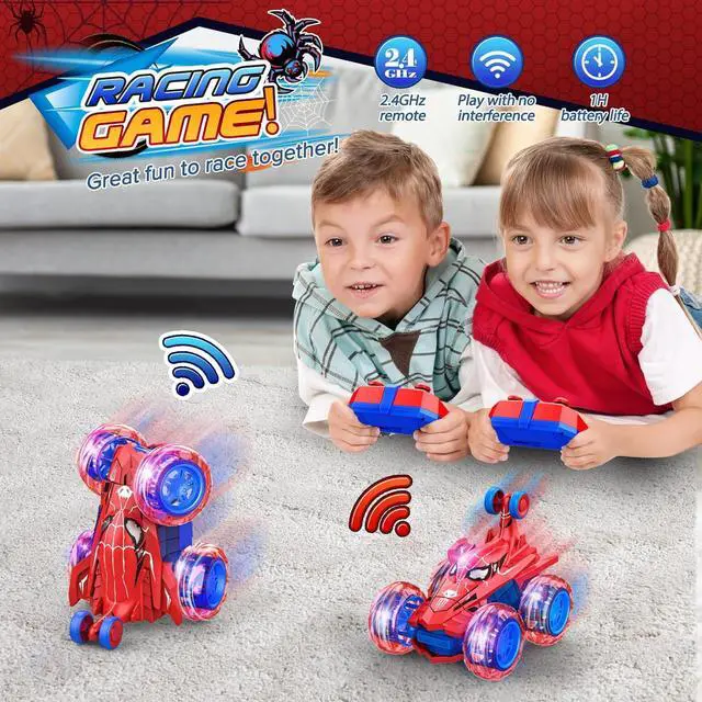 Alt view image 3 of 7 - Spider RC Cars Boys Toys Remote Control Car for 3 4 5 6 7 8 9 10 Year Old Boy Girl 360° Flips 4WD Remote Control Car Kids Toys Indoor Outdoor All Terrain Electric RC Car Gifts for 3-10 Boys Girls