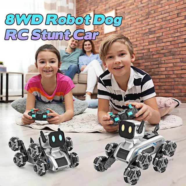 Alt view image 6 of 7 - Robot Dog Toys for Age 8-13, 8WD Remote Control Cars Robot Dog Rc Car with Light & Sound, Toys Gifts for 6 7 8 9 10 11 12 Year Old Boys Christmas Birthday Coolest Gifts for Boys 8-12