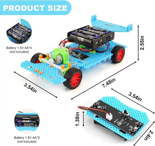 Alt view image 4 of 7 - STEM Kits for Kids Age 8-12, Building Remote Control Car, Model Car Kits, Gifts for Boys 10-16, 3D Puzzles Science Educational Crafts, Toys for 8 9 10 11 12 13 14 Year Old Boys and Girls