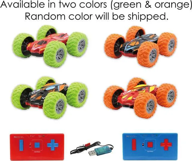 Alt view image 4 of 6 - Haktoys Mini Remote Control Stunt Car for Kids, Rechargeable Mini Remote Control Double Sided Toy Car, Super Fast All Terrain AWD Vehicle