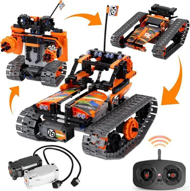Main image of BIRANCO. STEM Remote Control Building Kit 3 in 1 RC Tracked Racer/Tank/Robot Engineering Toys, Science Construction Play Set, Toy Car Christmas for Boys & Girls Age 8-12 (392pcs)
