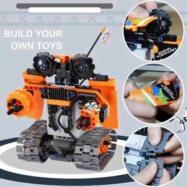Alt view image 4 of 7 - BIRANCO. STEM Remote Control Building Kit 3 in 1 RC Tracked Racer/Tank/Robot Engineering Toys, Science Construction Play Set, Toy Car Christmas for Boys & Girls Age 8-12 (392pcs)