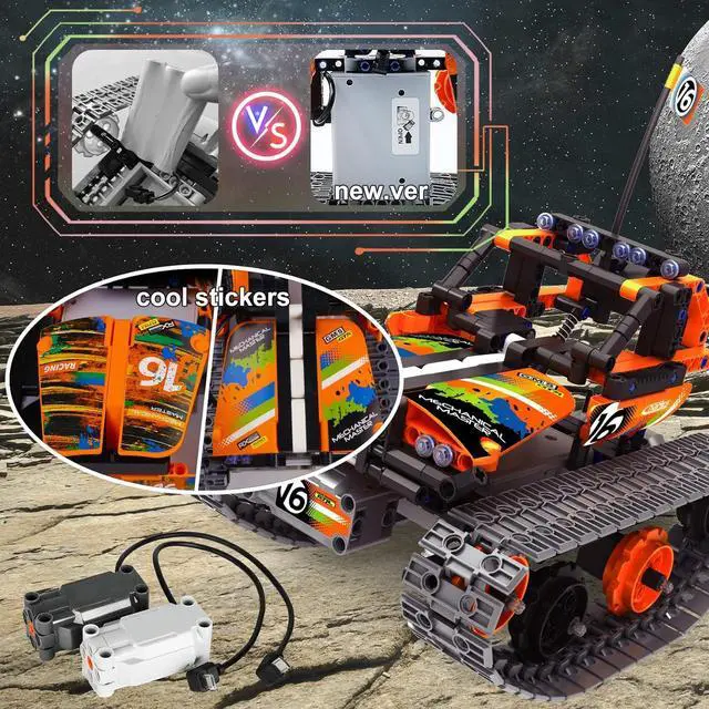 Alt view image 5 of 7 - BIRANCO. STEM Remote Control Building Kit 3 in 1 RC Tracked Racer/Tank/Robot Engineering Toys, Science Construction Play Set, Toy Car Christmas for Boys & Girls Age 8-12 (392pcs)