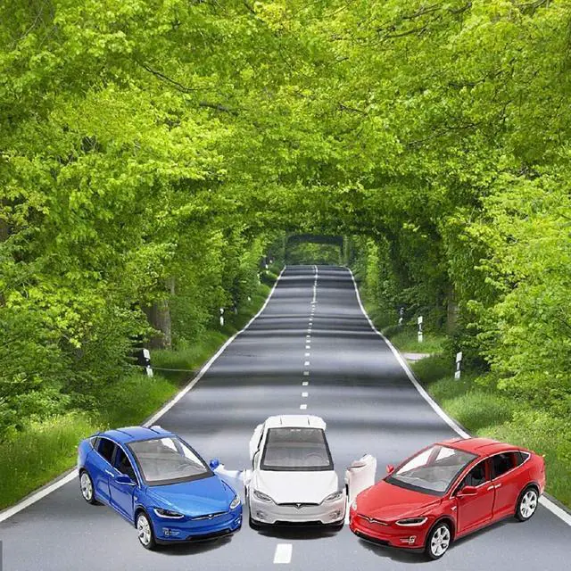 Alt view image 7 of 7 - Toy Car Model X, Pull Back Car Toys Alloy Vehicles with Lights and Sound 1:32 Scale Model Car (White)