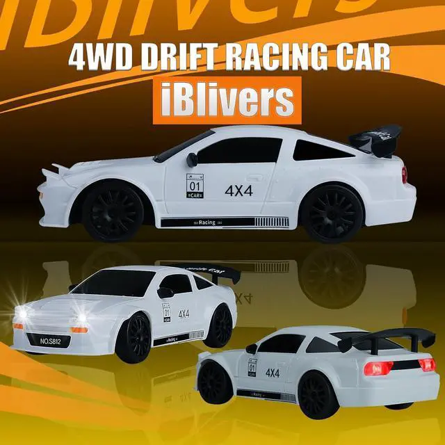 Alt view image 2 of 6 - Mini RC Drift Car with Full Proportional Throttle, 1:24 Remote Control Car 4WD Drift GT-RX7 RC Cars Vehicle High-Speed Racing RC Drifting Car Gifts Toy for Boys Kids (White)