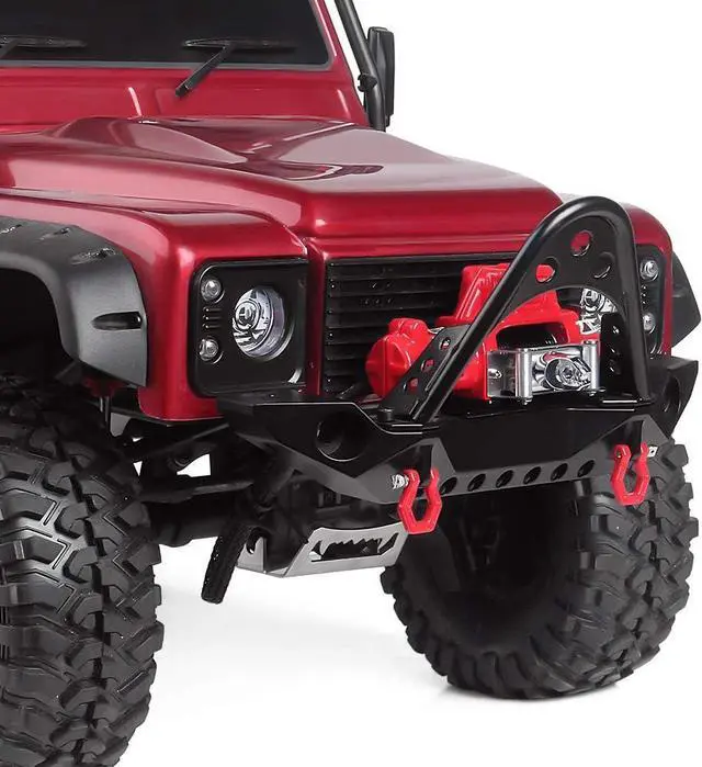 Alt view image 5 of 7 - INJORA Metal Automatic Winch Wireless Remote Controller System for 1:10 RC Crawler Car Axial SCX10 90046 TRX4 Redcat (Red)