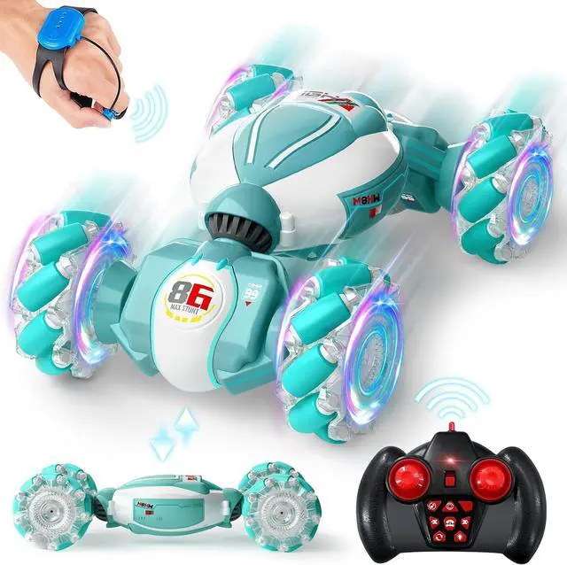 Main image of Gesture Sensing RC Stunt Car, Best Birthday Gift Ideas for Boys 6-12, Toys for Boys Age 8/9/10/11/12, 4WD 2.4GHz Remote Control Twist Car with Light & Music, Off Road 360° Rotating