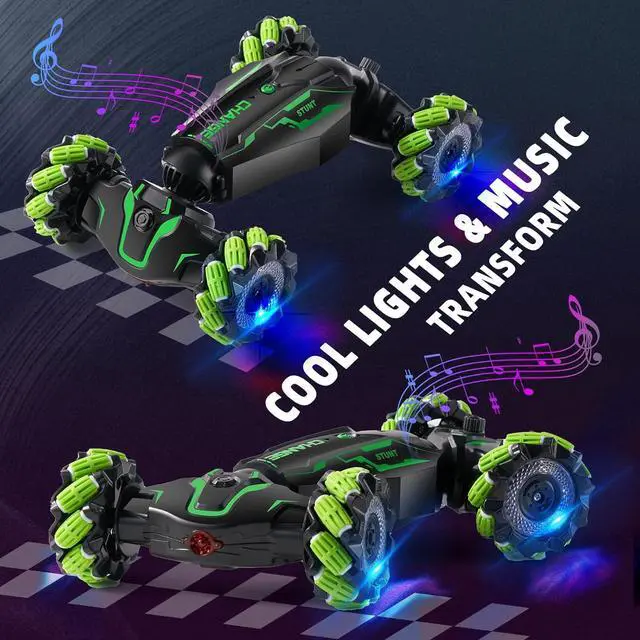 Alt view image 2 of 7 - Gesture Sensing RC Stunt Car with Light & Music & Spray - Remote Control Cars for Boys 8-12 Toys, Best Birthday Gift for Kids 6 7 8 9 10 11 12+ Years Old, Cool Hand Controlled Drift Fast RC Car