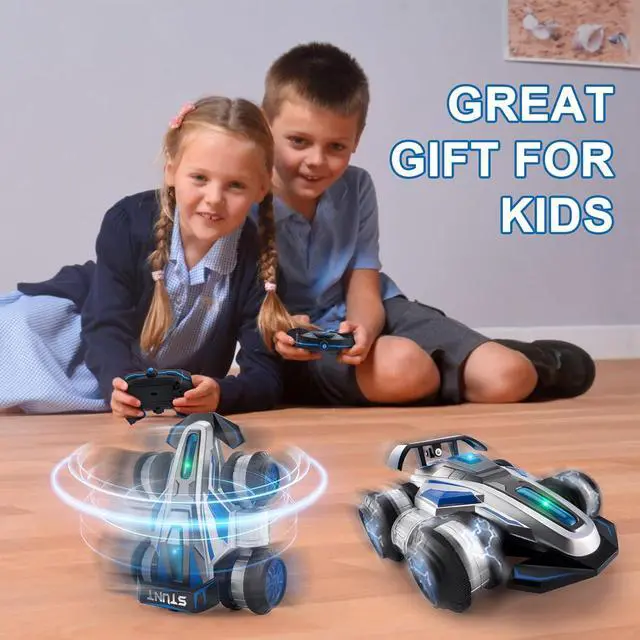 Alt view image 7 of 7 - Remote Control car, 2.4 GHz Stunt Car, Upright Walking RC Cars 360° Deformation Rotation, with Lights and Music RC car 4WD High Speed Off Road Toy Presents for 6 7 8 9 10 boy and Girl (Blue)