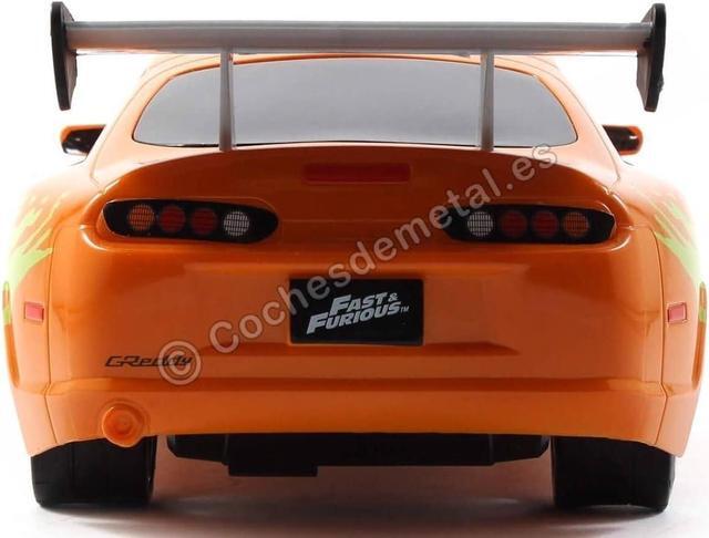 Alt view image 6 of 7 - Jada Toys Fast & Furious RC 1995 Toyota Supra Vehicle (1/16 Scale), Orange