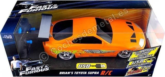 Alt view image 7 of 7 - Jada Toys Fast & Furious RC 1995 Toyota Supra Vehicle (1/16 Scale), Orange