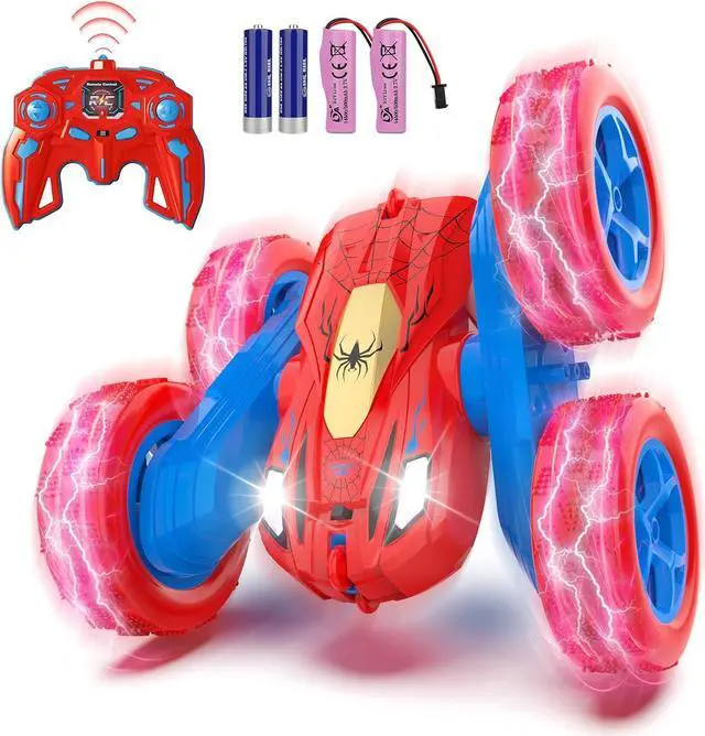 Main image of Spider Remote Control Cars for 3 4 5 6 7 Year Old Boys Double Sided 4WD Off-Road, 360° Rotating RC Stunt Car 2.4GHz Rechargeable Toys for Ages 6-12 Boys and Girls Birthday Xmas Gift