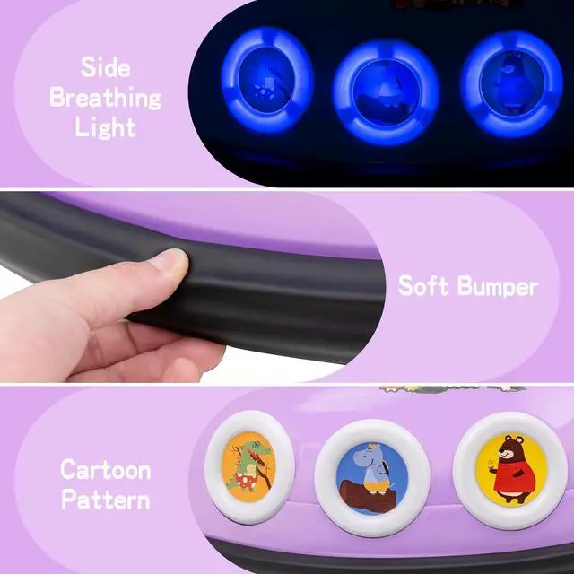 Alt view image 6 of 7 - HONEY JOY 12V Toddler Bumper Car, Battery Powered Baby Ride on Bumper Car, Dual Joysticks, Flashing LED Light & Music, Electric Vehicle Ride on Toys w/Remote Control, Gift for Boys Girls (Purple)