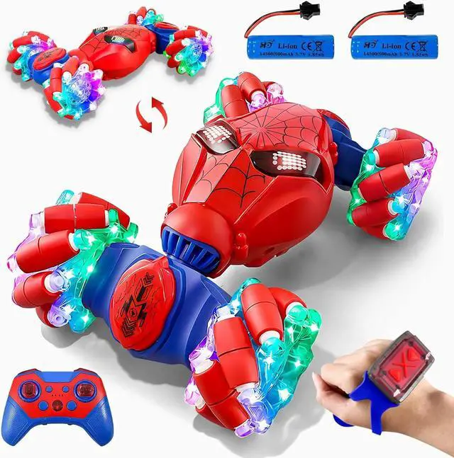 Main image of S-pider Rc Gesture Sensing Stunt Car Toys for Boys 4-14 Years Old, Drift Hand Control Remote Control Cars with Light & Music, 360°Rotation Double Side Cars Birthday Gifts for Kids Age 5 6 7 8 9 10 11