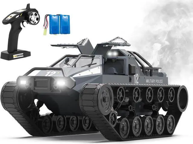 Main image of RACENT RC Crawler 1:12 Scale 2.4Ghz Remote Control Tank 4WD 360°Rotating Drifting Car Off-Road All Terrain RC Truck with 2 Batteries Toy Gifts