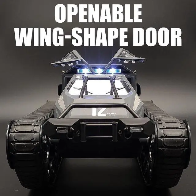 Alt view image 7 of 7 - RACENT RC Crawler 1:12 Scale 2.4Ghz Remote Control Tank 4WD 360°Rotating Drifting Car Off-Road All Terrain RC Truck with 2 Batteries Toy Gifts