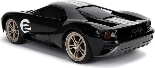 Alt view image 2 of 5 - Jada Toys Bigtime Muscle 1:16 2017 Ford GT RC Remote Control Car 2.4 GHz Black/White Stripes, Toys for Kids and Adults, Glossy Black W/Stripes (30721)