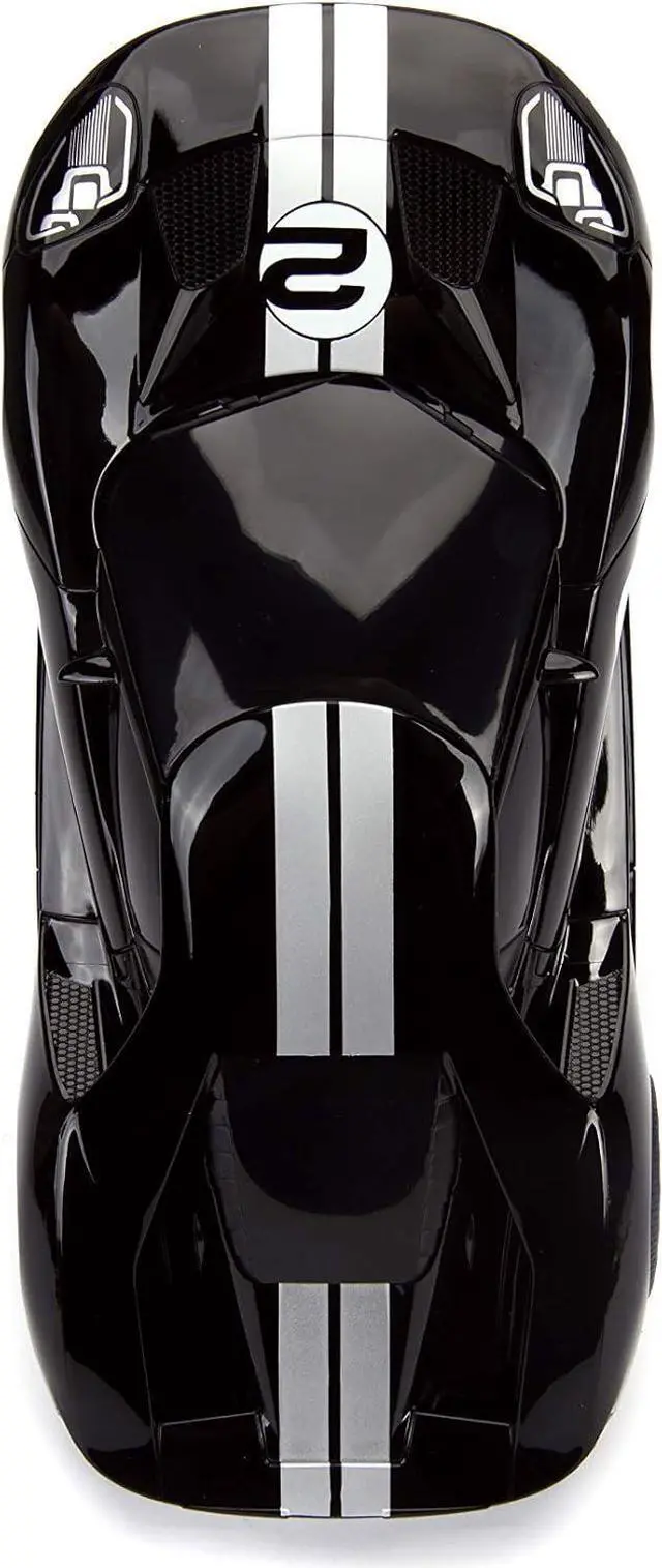 Alt view image 3 of 5 - Jada Toys Bigtime Muscle 1:16 2017 Ford GT RC Remote Control Car 2.4 GHz Black/White Stripes, Toys for Kids and Adults, Glossy Black W/Stripes (30721)