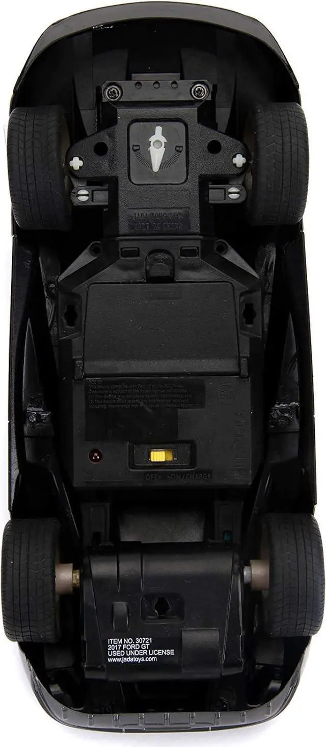 Alt view image 4 of 5 - Jada Toys Bigtime Muscle 1:16 2017 Ford GT RC Remote Control Car 2.4 GHz Black/White Stripes, Toys for Kids and Adults, Glossy Black W/Stripes (30721)