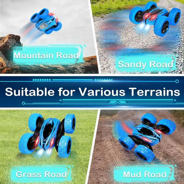 Alt view image 6 of 7 - FREE TO FLY Remote Control Car Boys Toys: 360 Flip Rc Cars 2.4Ghz Double-Sided Rotating Stunt Car 6 7 8 9 10 11 12 Year Old Kids Girls Outdoor Indoor