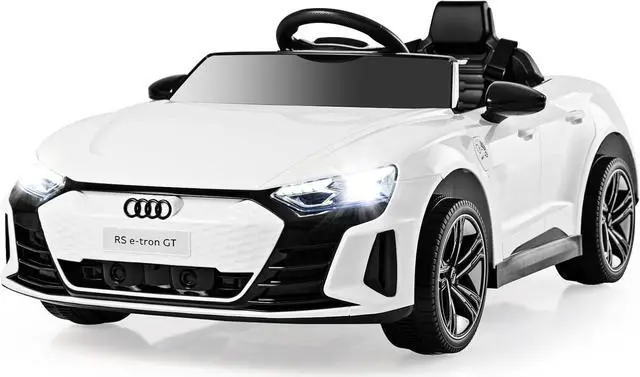 Main image of INFANS 12V Kids Ride On Car, Licensed Audi RS e-tron GT Electric Vehicle with Remote Control, Toddlers Battery Powered Toy with 4 Wheels Suspension, LED Headlight, Music, MP3, USB, TF Port (White)