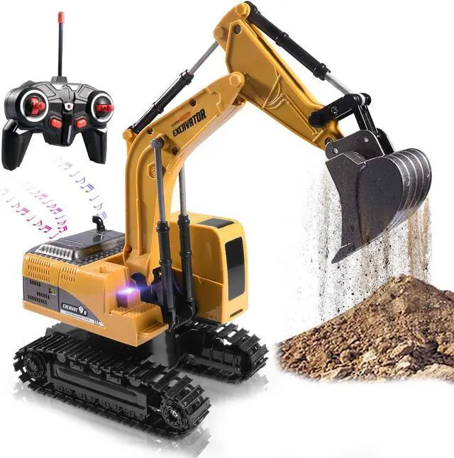 Main image of Construction Excavator Toy - Kids Toy Engineering Digger Truck, Remote Control Rechargable Hydraulic Car for 3 4 6 7 8 Year Old Boys Girls, Educational Toys for Kids & Children