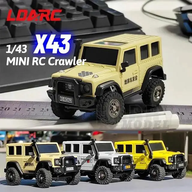 Alt view image 2 of 7 - LDARC 1:43 Scale Mini RC Crawler RTR RC Rock Truck 4x4 2.4GHZ Hobby Grade Remote Control Car Model Vehicle RC Buggy, Comes with a DIY Replaceable Body Shell(Lemon Yellow)