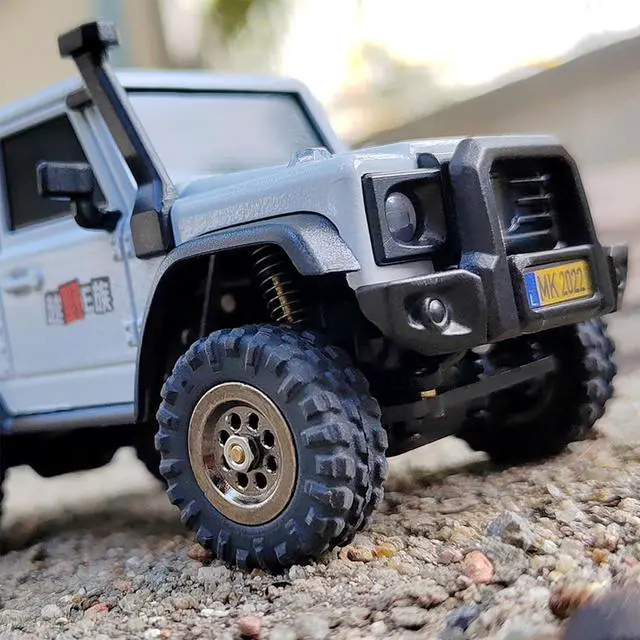 Alt view image 5 of 7 - LDARC 1:43 Scale Mini RC Crawler RTR RC Rock Truck 4x4 2.4GHZ Hobby Grade Remote Control Car Model Vehicle RC Buggy, Comes with a DIY Replaceable Body Shell(Lemon Yellow)