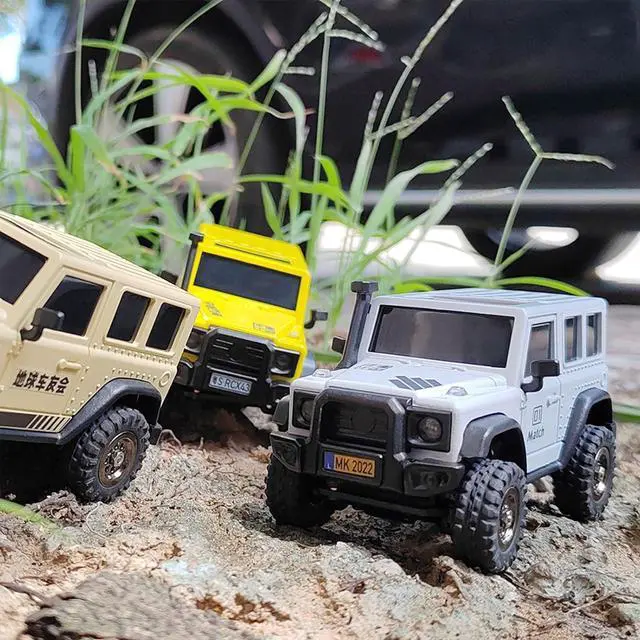 Alt view image 7 of 7 - LDARC 1:43 Scale Mini RC Crawler RTR RC Rock Truck 4x4 2.4GHZ Hobby Grade Remote Control Car Model Vehicle RC Buggy, Comes with a DIY Replaceable Body Shell(Lemon Yellow)