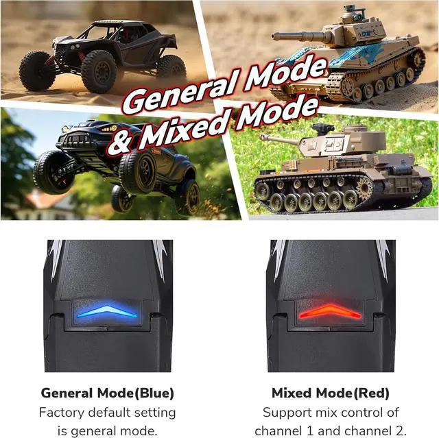 Alt view image 3 of 7 - DUMBORC X4 2.4GHz 4-Channel RC Radio Transmitter and Receiver X6F with Fail-Safe & Low Voltage Alarm Function Mixed Mode for Rc Vehicle Car Boat Tank Model Parts Remote Controller