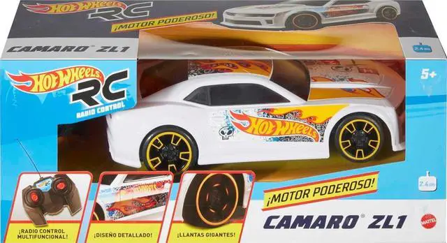 Alt view image 5 of 5 - Hot Wheels Toy Car RC, Remote-Control with Full-Function, White ZL1 Camaro, Team, High-Performance Engine, 2.4 GHz with Range of 65 feet