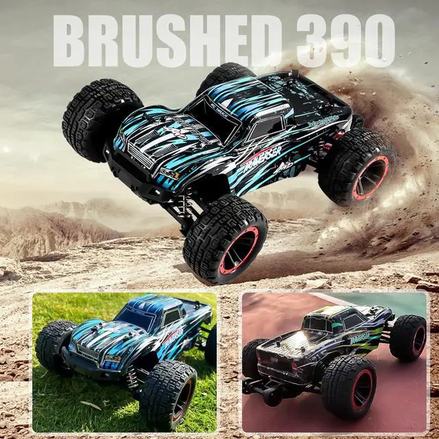 Alt view image 2 of 5 - Double Delight Remote Control Car, 1:14 Scale RC Truck 38+ KM/H Speed, 2.4G All-Terrain Off-Road Truck Toy Gifts for Boys and Adults with 2 Rechargeable Batteries Provide 40+ Min Playtime (Blue)