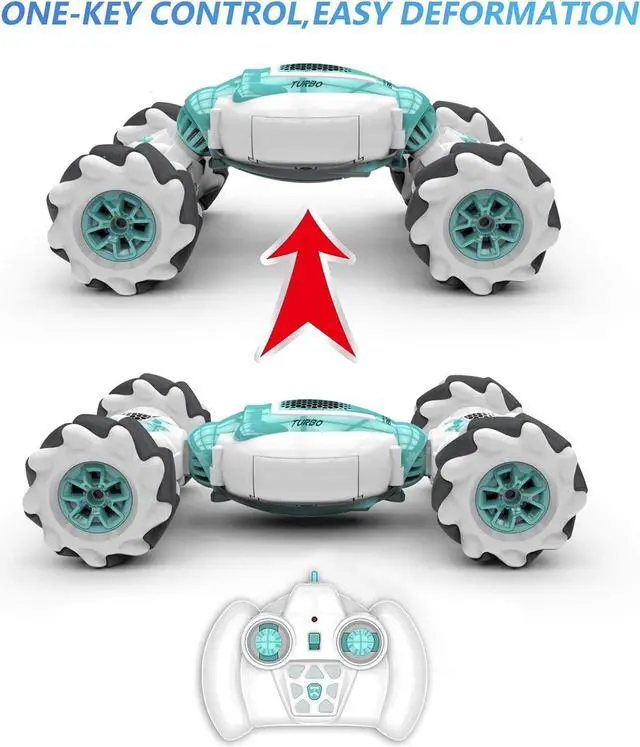 Alt view image 4 of 7 - GoolRC RC Stunt Car, 2.4GHz 4WD Remote Control Car, Watch Gesture Sensor Car, Deformable All-Terrain Off Road Car with 360° Flips and Double Sided Rotating, Electric Toy Car for Boys and Girls (Blue)