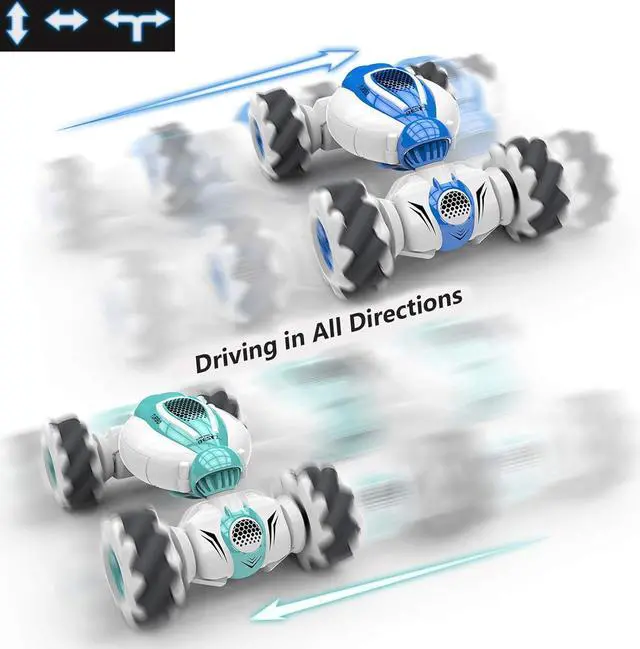 Alt view image 7 of 7 - GoolRC RC Stunt Car, 2.4GHz 4WD Remote Control Car, Watch Gesture Sensor Car, Deformable All-Terrain Off Road Car with 360° Flips and Double Sided Rotating, Electric Toy Car for Boys and Girls (Blue)